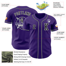 Load image into Gallery viewer, Custom Purple Black-White Authentic Baseball Jersey
