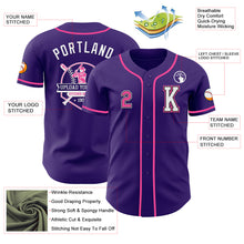 Load image into Gallery viewer, Custom Purple Pink-Black Authentic Baseball Jersey