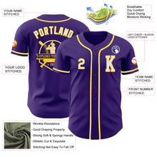 Load image into Gallery viewer, Custom Purple White-Yellow Authentic Baseball Jersey