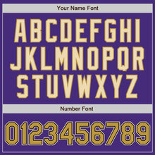 Load image into Gallery viewer, Custom Purple Old Gold Black-Cream Authentic Baseball Jersey