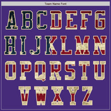 Load image into Gallery viewer, Custom Purple Vintage USA Flag-Cream Authentic Baseball Jersey