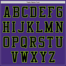 Load image into Gallery viewer, Custom Purple Black-Neon Green Authentic Baseball Jersey