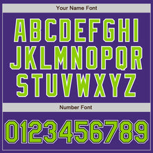 Load image into Gallery viewer, Custom Purple Neon Green-Black Authentic Baseball Jersey