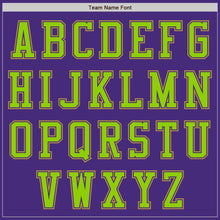 Load image into Gallery viewer, Custom Purple Neon Green-Old Gold Authentic Baseball Jersey