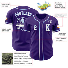 Load image into Gallery viewer, Custom Purple White-Light Blue Authentic Baseball Jersey