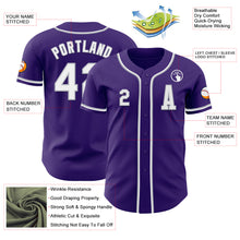 Load image into Gallery viewer, Custom Purple White-Gray Authentic Baseball Jersey