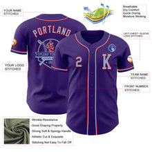 Load image into Gallery viewer, Custom Purple Light Blue-Red Authentic Baseball Jersey