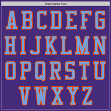 Load image into Gallery viewer, Custom Purple Electric Blue-Orange Authentic Baseball Jersey