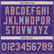 Load image into Gallery viewer, Custom Purple Electric Blue-Orange Authentic Baseball Jersey