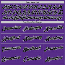 Load image into Gallery viewer, Custom Purple Black-Gray Authentic Throwback Basketball Jersey