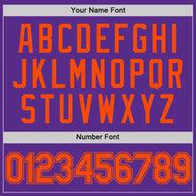 Load image into Gallery viewer, Custom Purple Orange Authentic Throwback Basketball Jersey