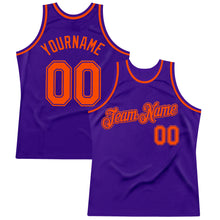 Load image into Gallery viewer, Custom Purple Orange Authentic Throwback Basketball Jersey