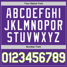 Load image into Gallery viewer, Custom Purple White-Neon Green Authentic Throwback Basketball Jersey
