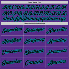 Load image into Gallery viewer, Custom Purple Black-Teal Authentic Throwback Basketball Jersey