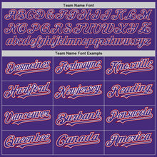 Load image into Gallery viewer, Custom Purple White-Red Authentic Baseball Jersey