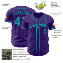 Load image into Gallery viewer, Custom Purple Teal Authentic Baseball Jersey