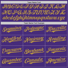 Load image into Gallery viewer, Custom Purple Old Gold Authentic Baseball Jersey