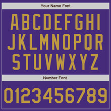 Load image into Gallery viewer, Custom Purple Old Gold Authentic Baseball Jersey