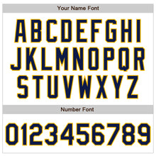 Load image into Gallery viewer, Custom White Navy-Gold Authentic Raglan Sleeves Baseball Jersey