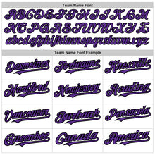 Load image into Gallery viewer, Custom White Purple-Black Authentic Raglan Sleeves Baseball Jersey