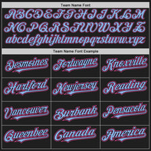 Load image into Gallery viewer, Custom Black Pink-Light Blue Authentic Raglan Sleeves Baseball Jersey