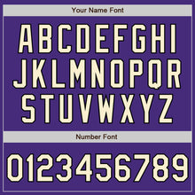 Load image into Gallery viewer, Custom Purple Cream-Black Authentic Raglan Sleeves Baseball Jersey