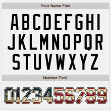 Load image into Gallery viewer, Custom White Black Pinstripe Vintage USA Flag Cream-Green Authentic Raglan Sleeves Baseball Jersey