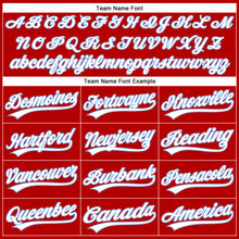 Load image into Gallery viewer, Custom Red White Pinstripe Light Blue Authentic Baseball Jersey