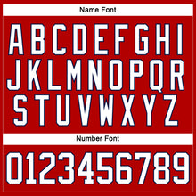 Load image into Gallery viewer, Custom Red White-Navy Hockey Lace Neck Jersey
