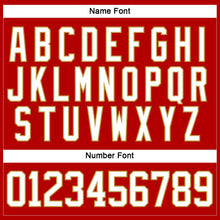 Load image into Gallery viewer, Custom Red White-Old Gold Hockey Lace Neck Jersey
