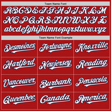 Load image into Gallery viewer, Custom Red White-Navy Mesh Authentic Throwback Baseball Jersey
