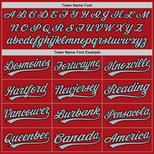 Load image into Gallery viewer, Custom Red Gray Pinstripe Black Authentic Baseball Jersey