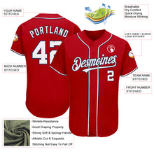 Load image into Gallery viewer, Custom Red White-Navy Authentic Baseball Jersey