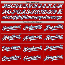 Load image into Gallery viewer, Custom Red White-Navy Authentic Baseball Jersey