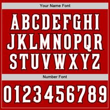 Load image into Gallery viewer, Custom Red White-Black Authentic Baseball Jersey