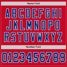 Load image into Gallery viewer, Custom Red Royal-White Mesh Authentic Throwback Football Jersey