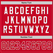 Load image into Gallery viewer, Custom Red White Mesh Authentic Throwback Football Jersey