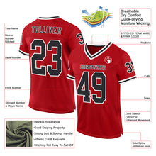 Load image into Gallery viewer, Custom Red Black-White Mesh Authentic Throwback Football Jersey