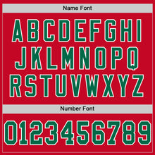 Load image into Gallery viewer, Custom Red Kelly Green-White Mesh Authentic Throwback Football Jersey