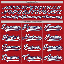 Load image into Gallery viewer, Custom Red White-Navy Hockey Lace Neck Jersey