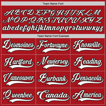 Load image into Gallery viewer, Custom Red White-Black Hockey Lace Neck Jersey