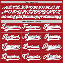 Load image into Gallery viewer, Custom Red White-Gray Hockey Lace Neck Jersey