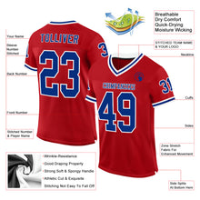 Load image into Gallery viewer, Custom Red Royal-White Mesh Authentic Throwback Football Jersey