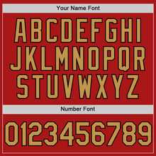 Load image into Gallery viewer, Custom Red Old Gold-Black Authentic Throwback Baseball Jersey