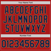 Load image into Gallery viewer, Custom Red Navy-Old Gold Authentic Throwback Baseball Jersey