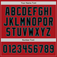 Load image into Gallery viewer, Custom Red Black-Teal Authentic Baseball Jersey