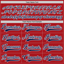 Load image into Gallery viewer, Custom Red Navy-White Hockey Jersey