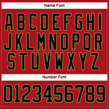 Load image into Gallery viewer, Custom Red Black-Old Gold Hockey Jersey