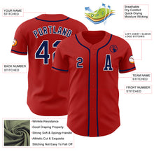 Load image into Gallery viewer, Custom Red Navy-White Authentic Baseball Jersey