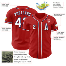 Load image into Gallery viewer, Custom Red White-Navy Authentic Baseball Jersey